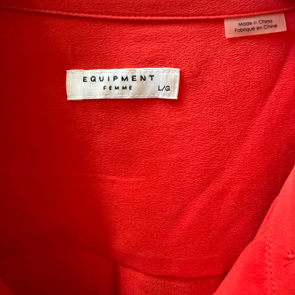 Equipment Hibiscus Red Slim Signature Silk Shirt - Picture 2 of 5
